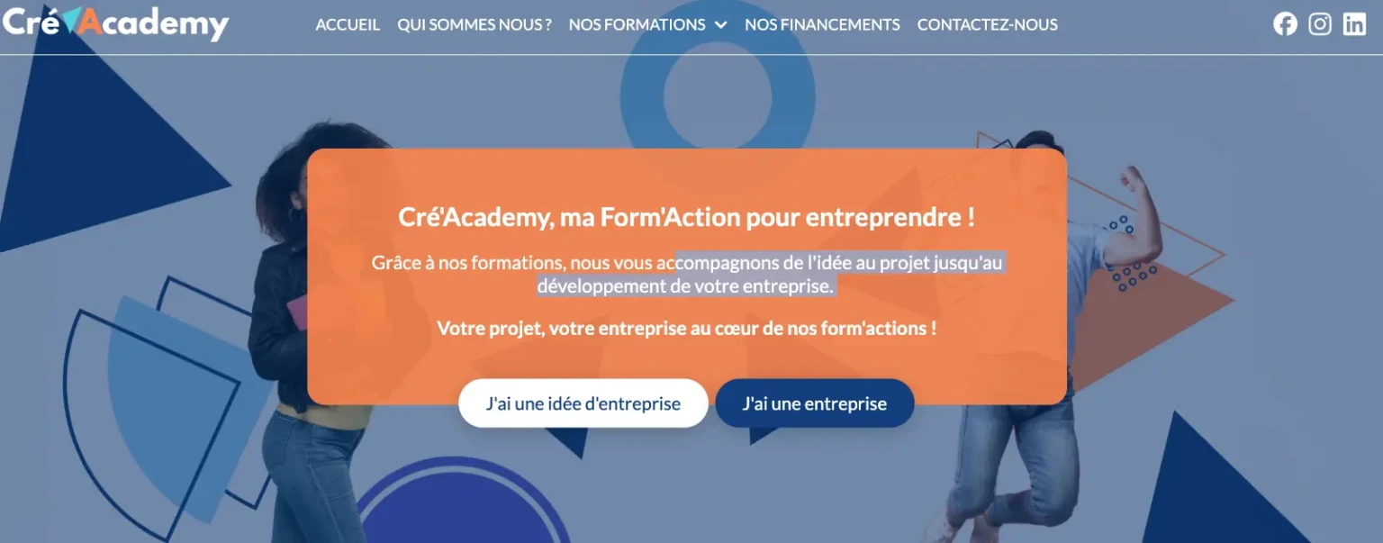 WordPress site Creacademy